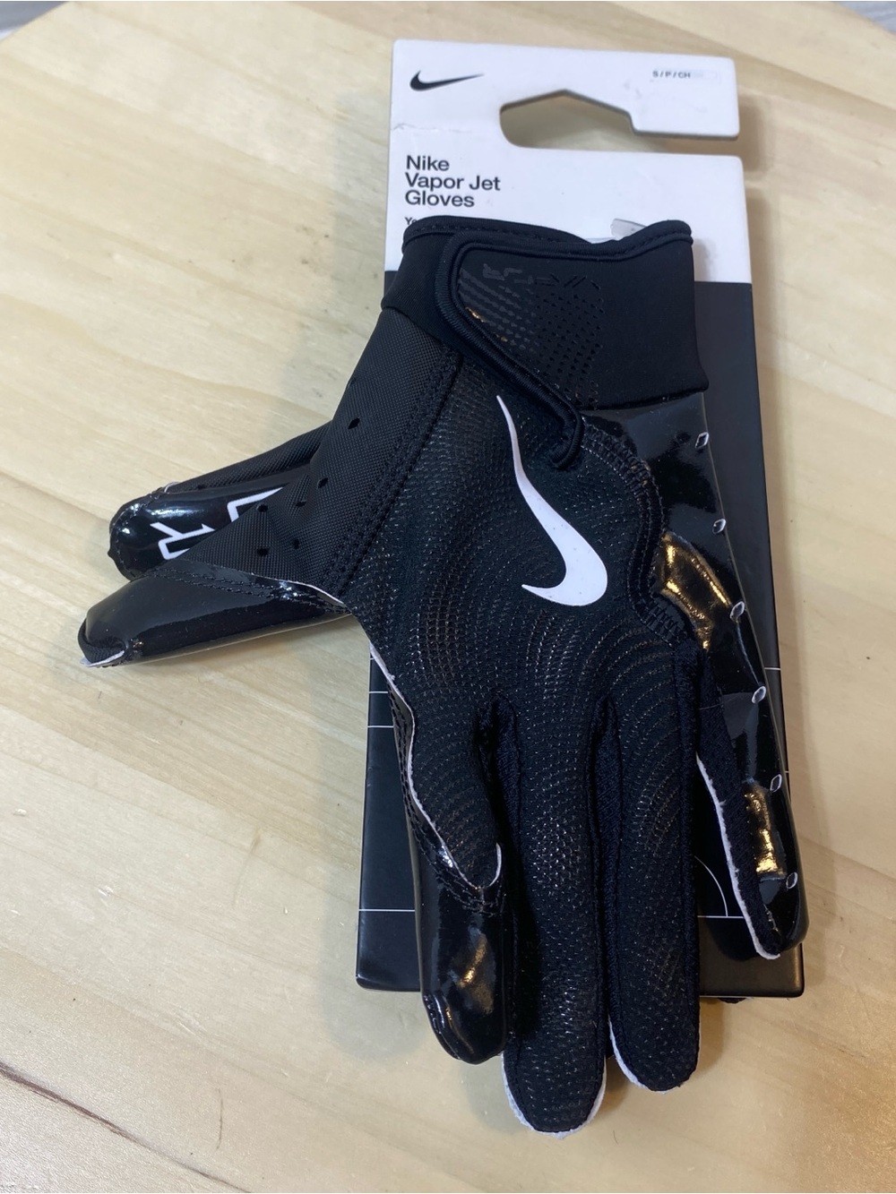 Nike Vapor Jet Youth Football Gloves Black White Size Youth Small YS New NWT